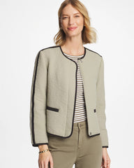 Chico's For Sale Seagrass Green Collarless Quilted Box Jacket
