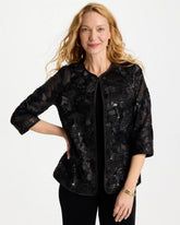 Chico's For Sale Black Travelers™ Collection Sequin Mesh Soutache Jacket