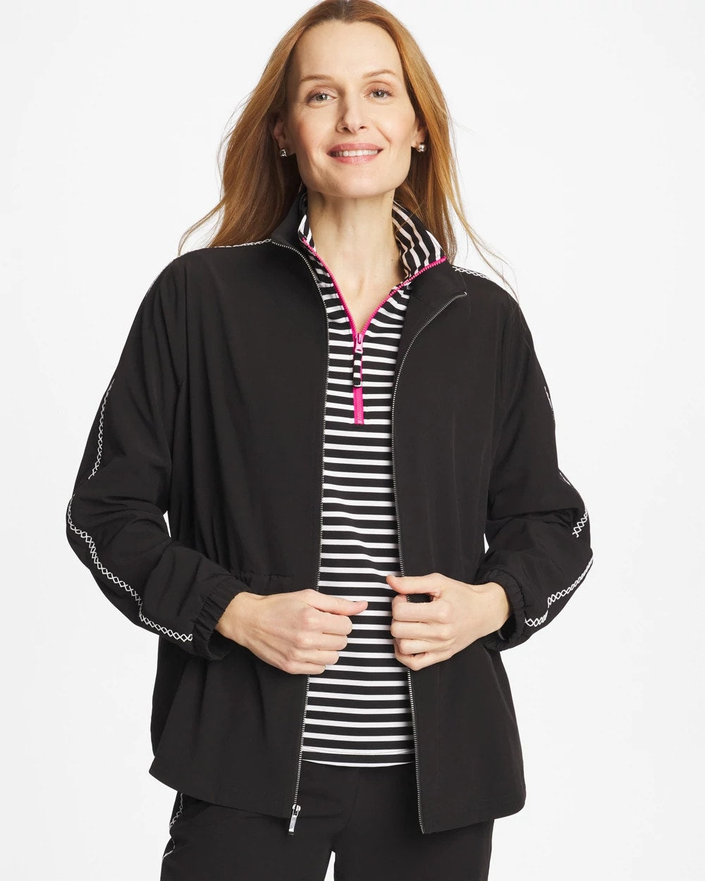 Chico's Online Black Zenergy® UPF Lattice-Trim Jacket