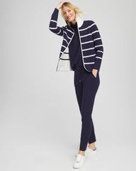 Chico's Discount Passport Blue Zenergy® Luxe Reversible Stripe Cardigan