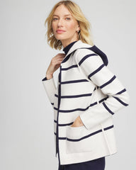 Chico's Discount Passport Blue Zenergy® Luxe Reversible Stripe Cardigan
