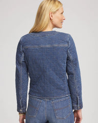 Chico's Sale Wilma Indigo Quilted Denim Jacket