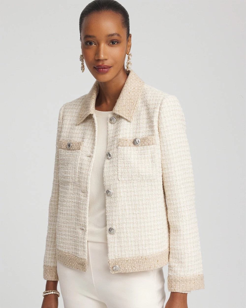Chico's For Sale Neutral Tonal Neutral Tweed Jacket