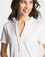 Chico's Online Alabaster Zenergy® UPF Ruffle Polo
