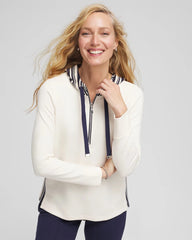 Chico's Sale English Cream Zenergy® Double-Knit Stripe Hood Tunic