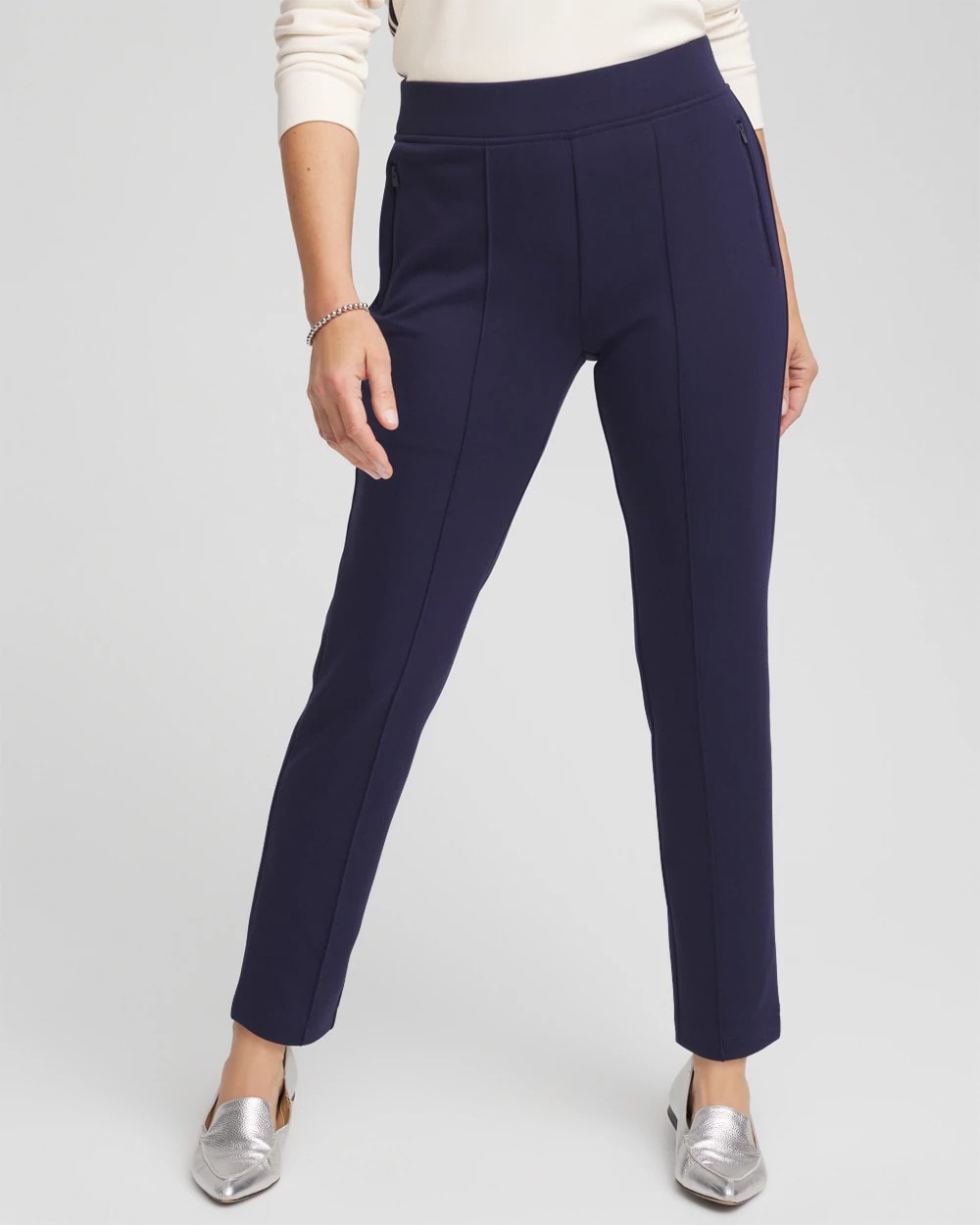 Chico's Outlet Passport Blue Zenergy® Double-Knit Ankle Pants