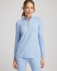 Chico's For Sale Crystal Topaz Zenergy® Luxe Half-Zip Pullover Top