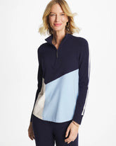 Chico's Online Crystal Topaz Zenergy® Luxe Colorblock Half-Zip Pullover