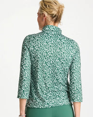Chico's Discount Water Lily Green Zenergy® UPF Paint Snap Mockneck