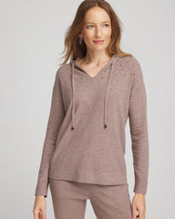 Chico's On Sale Taupe Heather Zenergy® Luxe Rhinestone Sweater