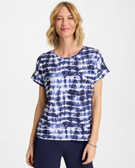 Chico's Discount Passport Blue Zenergy® Tie-Dye Scoop-Neck Tee
