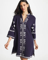 Chico's For Sale Passport Blue Woven Embroidered Swim Cover-Up