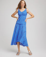 Chico's On Sale Light Blue Gottex Skyfall Lace Long Skirt