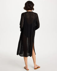 Chico's Discount Black Long Knit Swim Cover-Up