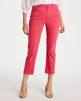 Chico's Discount Hot Honeysuckle Girlfriend Roll Cuff Crop Jeans