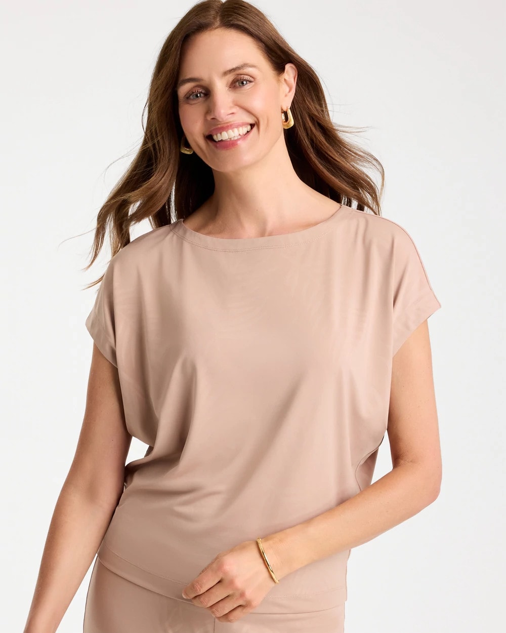 Chico's Online Mocha Mousse Travelers™ Palm Embossed Knit Top