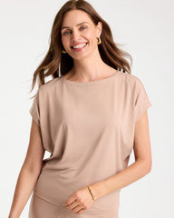 Chico's Online Mocha Mousse Travelers™ Palm Embossed Knit Top