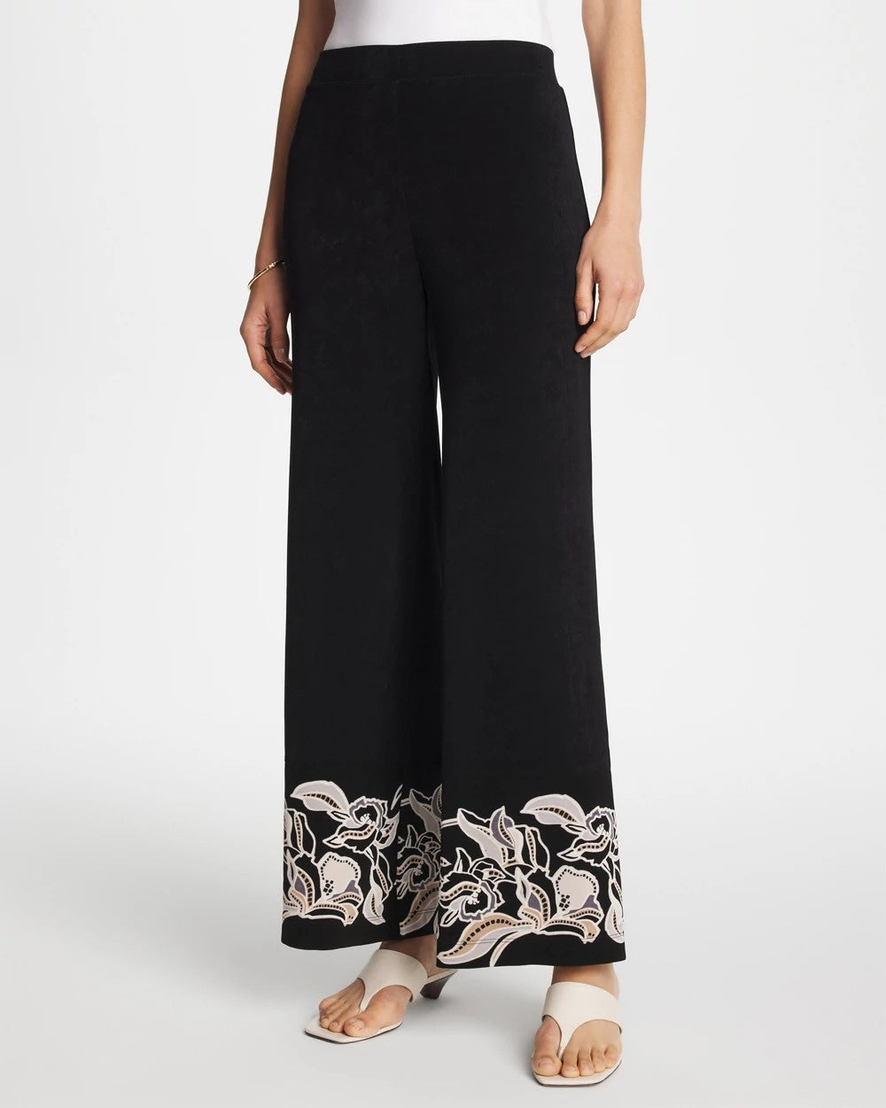Chico's Discount Travelers Black Travelers™ Border Pants