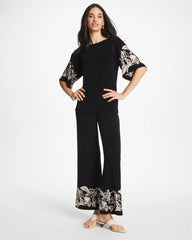 Chico's Discount Travelers Black Travelers™ Border Pants