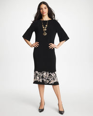 Chico's Sale Travelers Black Travelers™ Border Kimono Sleeve Dress