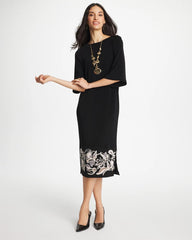 Chico's Sale Travelers Black Travelers™ Border Kimono Sleeve Dress