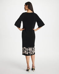 Chico's Sale Travelers Black Travelers™ Border Kimono Sleeve Dress