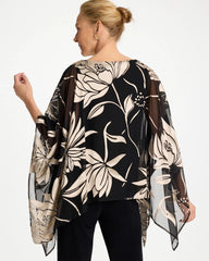 Chico's Online Travelers Black Travelers™ Burnout Floral Chiffon Top
