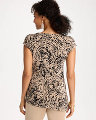 Chico's For Sale New Sonora Sand Travelers™ Side-Tie Spotted Print Top