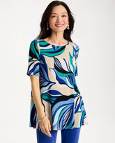 Chico's Online Rich Cobalt Travelers™ Marble Flora Swing Tunic