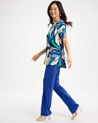 Chico's Online Rich Cobalt Travelers™ Marble Flora Swing Tunic