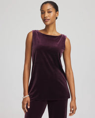 Chico's Sale Night Bloom Travelers™ Velvet Side-Slit Tank