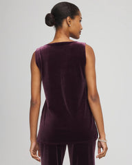 Chico's Sale Night Bloom Travelers™ Velvet Side-Slit Tank