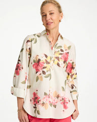 Chico's Discount Hot Honeysuckle No Iron™ Printed Stretch Shirt