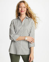 Chico's Outlet Kelp Forest No Iron™ Stretch Striped Shirt