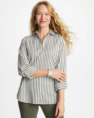 Chico's Outlet Kelp Forest No Iron™ Stretch Striped Shirt
