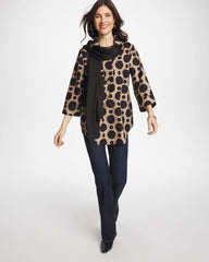 Chico's Online Cattail Brown No Iron™ Stretch Global Dots Popover Tunic