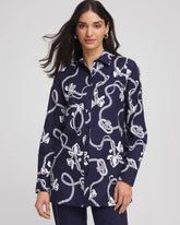 Chico's Discount Passport Blue No Iron™ Rope Print Tunic