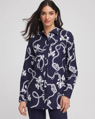Chico's Discount Passport Blue No Iron™ Rope Print Tunic
