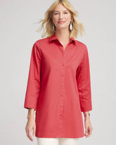 Chico's Online Folkloric Red No Iron™ Classic Button Down Tunic