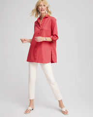 Chico's Online Folkloric Red No Iron™ Classic Button Down Tunic
