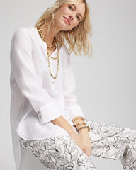 Chico's On Sale Optic White No Iron™ Linen Tunic