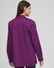 Chico's For Sale Purple Royale No Iron™ Novelty Button Tunic