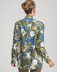 Chico's For Sale Nettle Leaf No Iron™ Printed Sateen Shirt