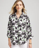 Chico's Sale Salted Lime No Iron™ Abstract Floral Shirt