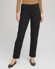 Chico's Sale Black Girlfriend Straight Ankle Jeans