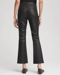 Chico's Outlet Black Coated Girlfriend Cropped Flared Jeans