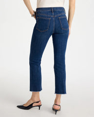 Chico's Online Carina Indigo Petite Girlfriend Fray Hem Kick Flares