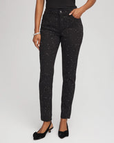 Chico's Sale Black Stone Embellished Girlfriend Slim Ankle Jeans