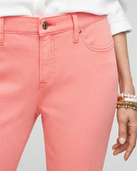 Chico's Outlet Melon Mambo Girlfriend Fray Hem Kick Flare Jeans