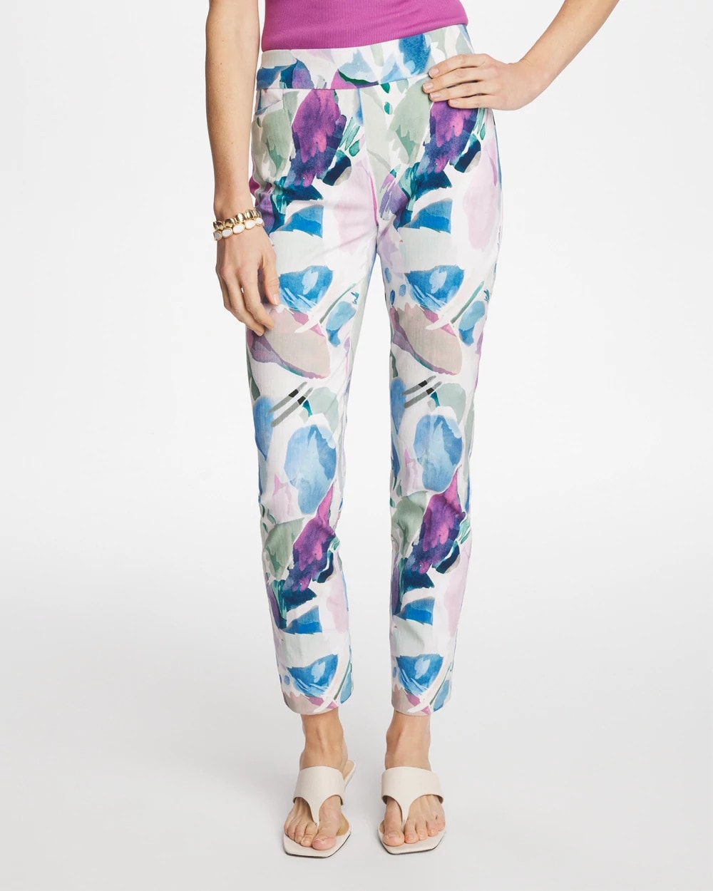 Chico's For Sale Passport Blue Blur Geo Brigitte™ Slim Ankle Pants